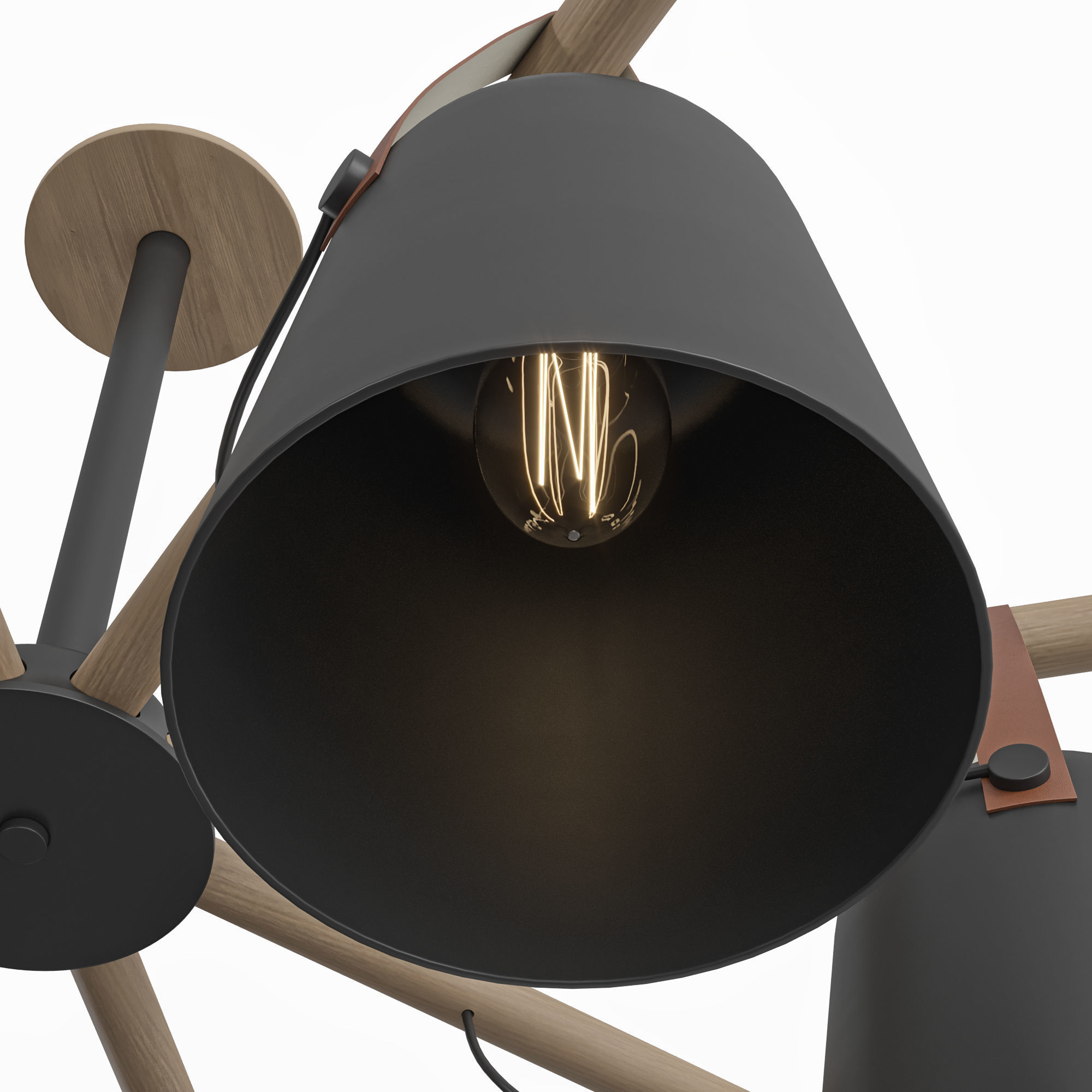 modern-nordic-drop-down-pendant-chandelier-warmly chandelier ... 3D model_3