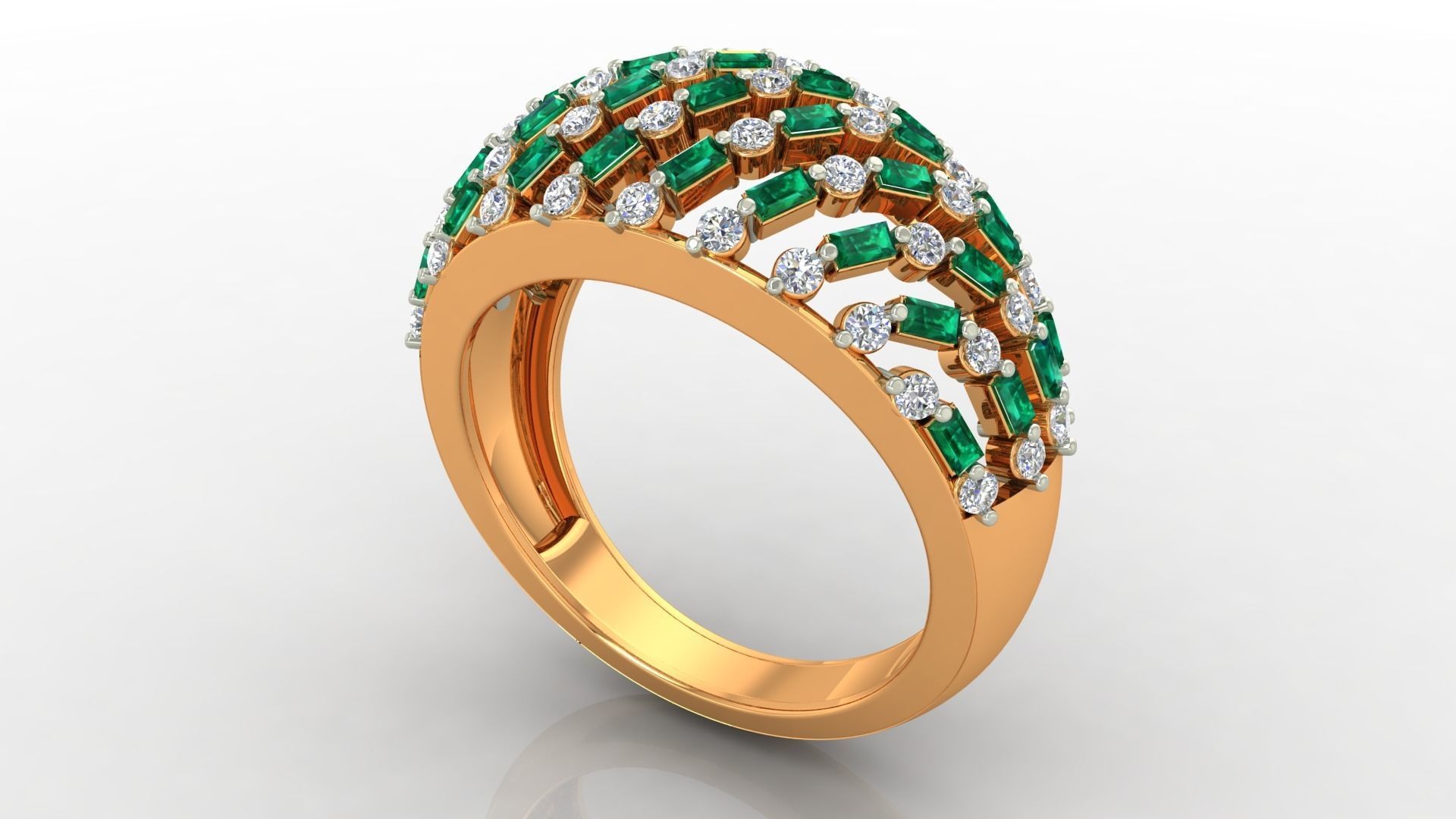 Cocktail Diamond Ring 3dm stl Renders Details 3D print model_3