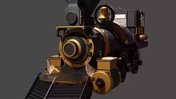 Train steam locomotive gold