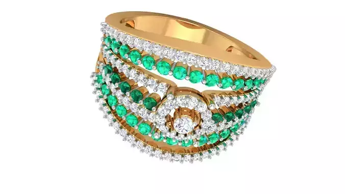 Cocktail Diamond Ring 3dm stl Renders Details