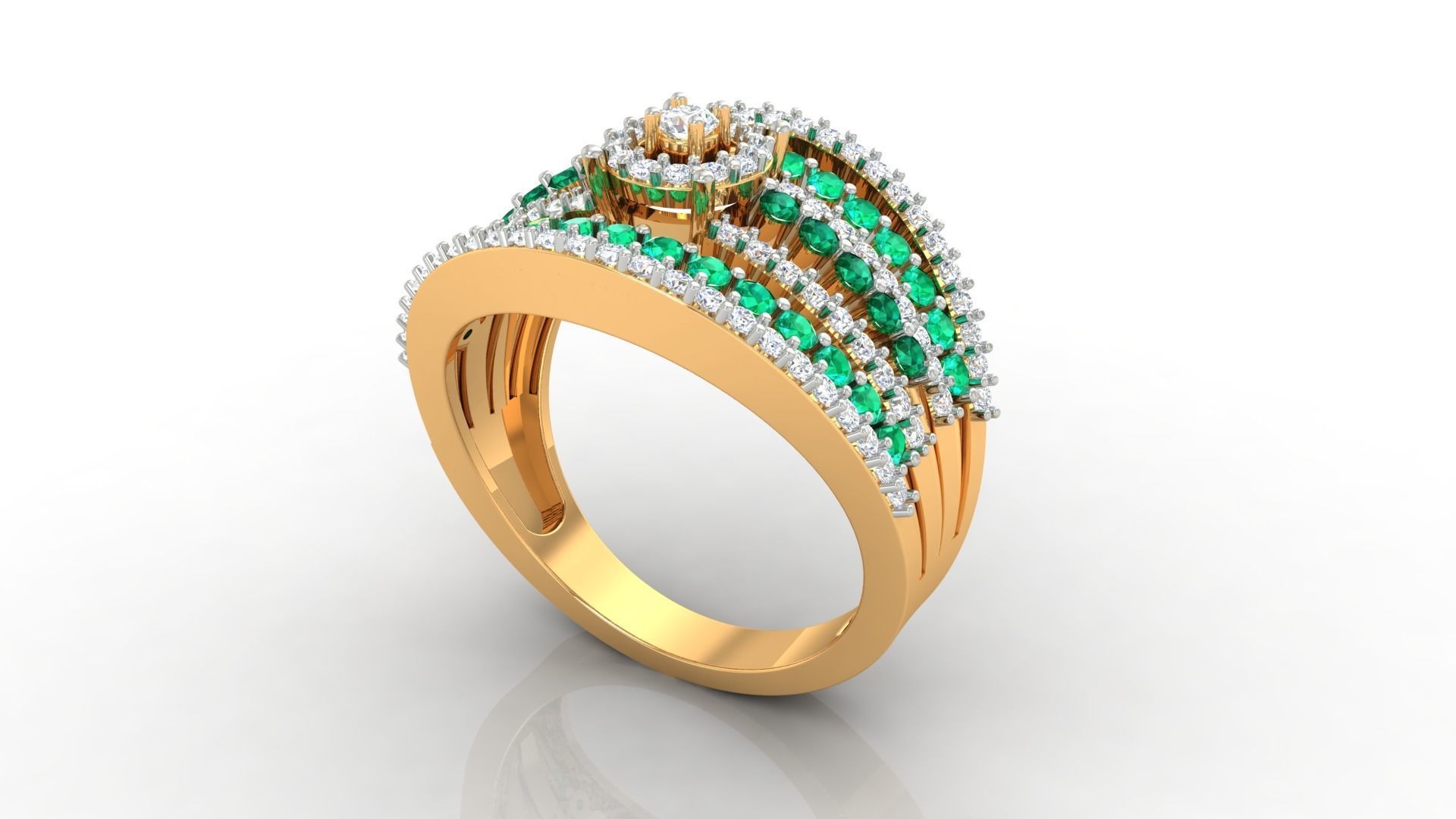 Cocktail Diamond Ring 3dm stl Renders Details 3D print model_4