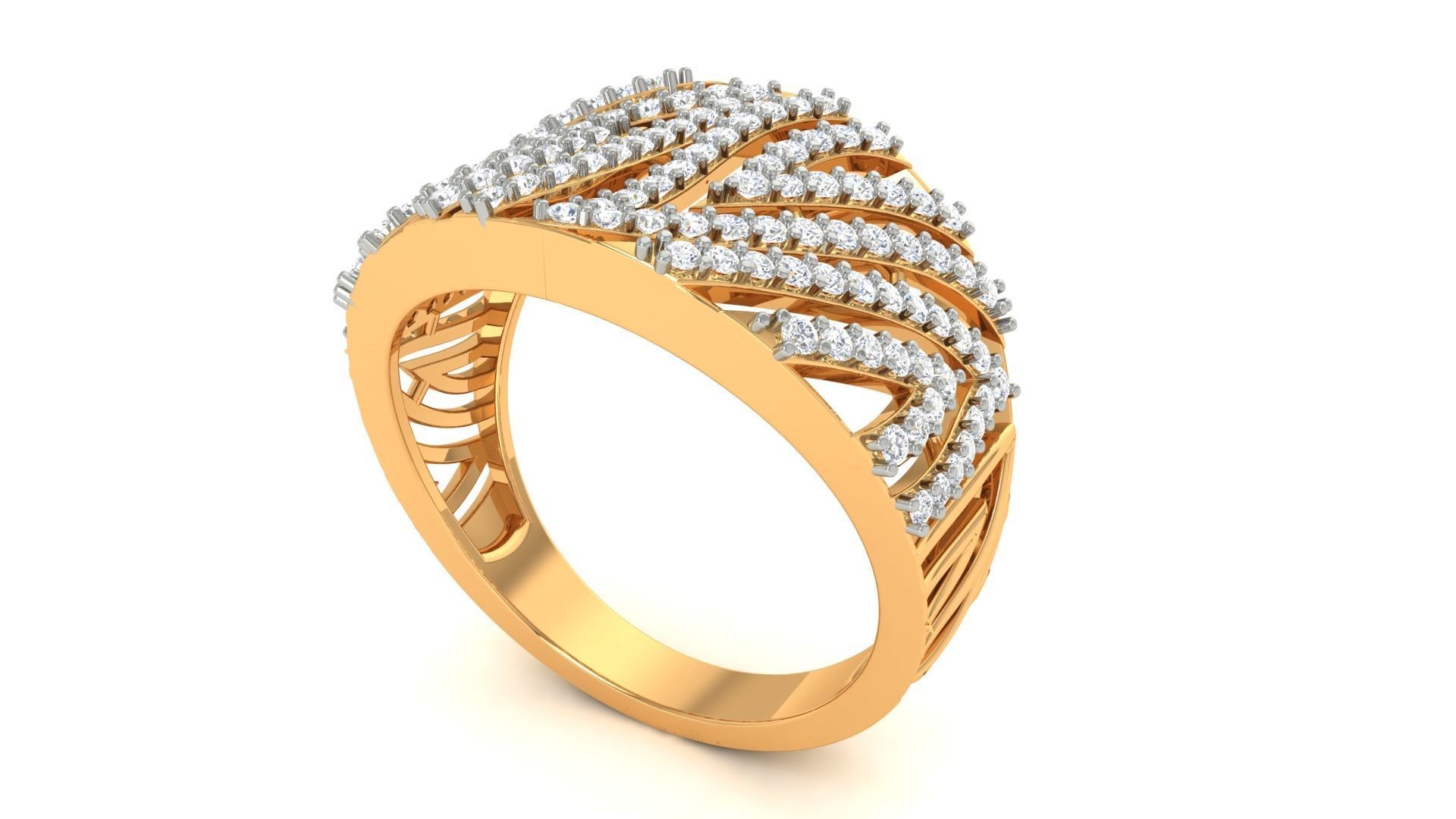 Cocktail Diamond Ring 3dm stl Renders Details 3D print model_3