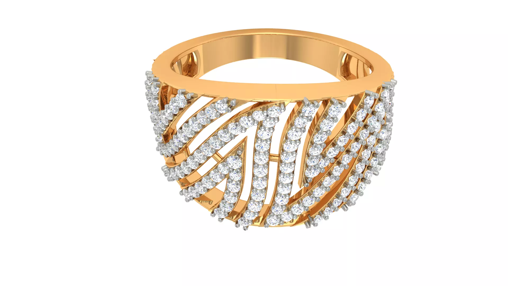 Cocktail Diamond Ring 3dm stl Renders Details 3D print model_0