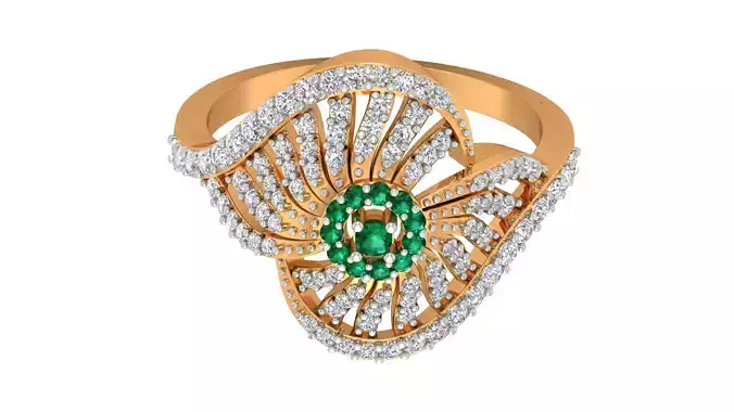 Cocktail Diamond Ring 3dm stl Renders Details