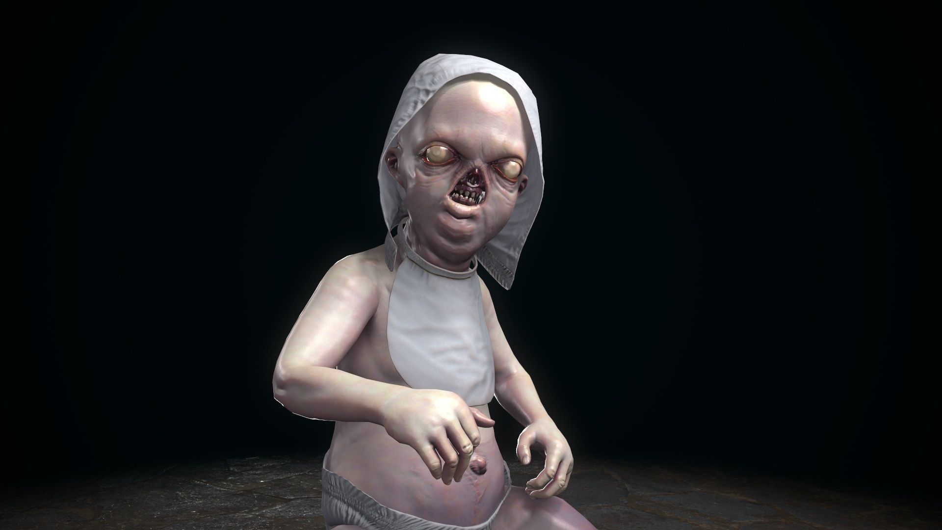 Ugly Kid 2 Low-poly 3D model_7