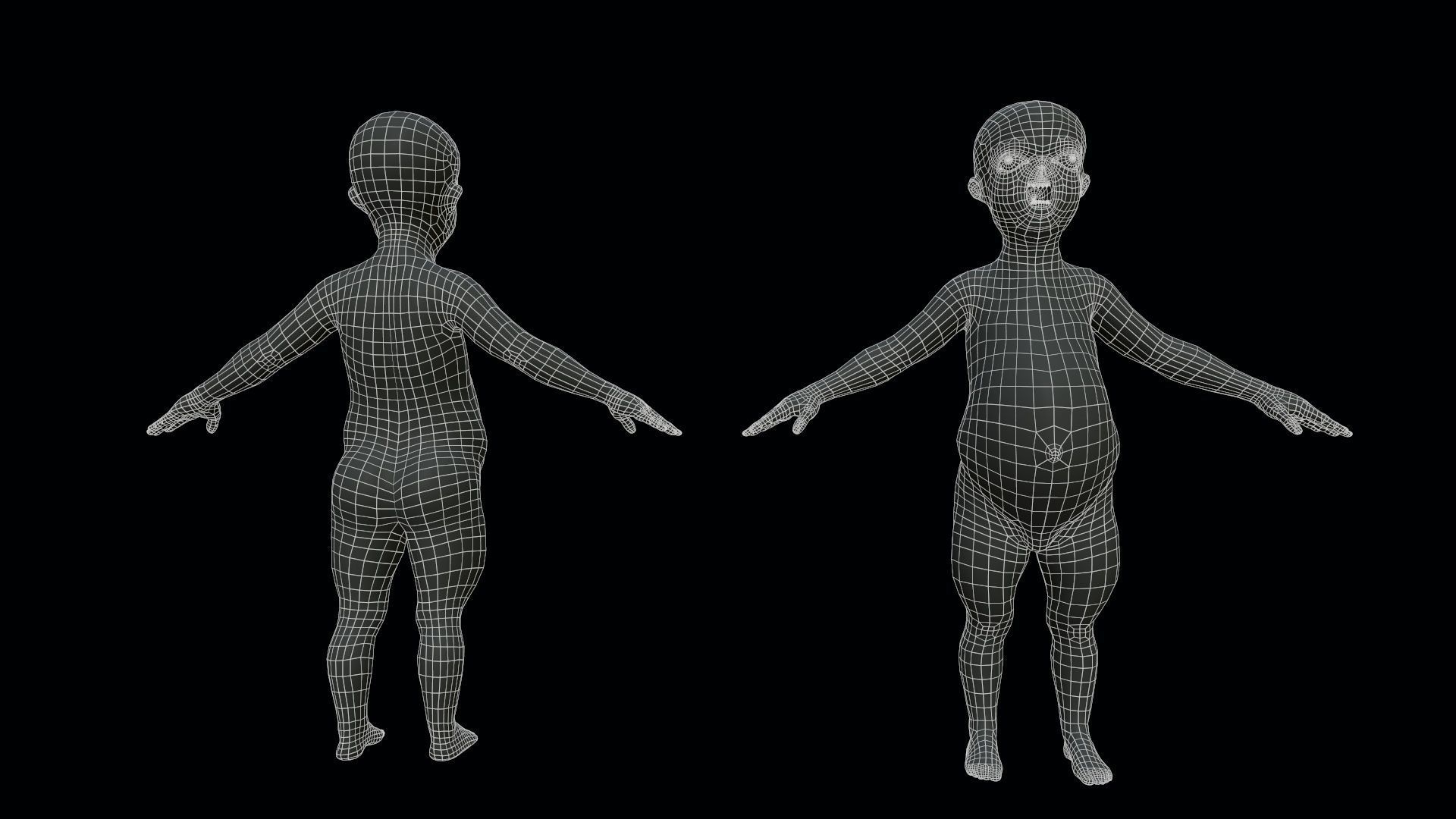 Ugly Kid 2 Low-poly 3D model_13