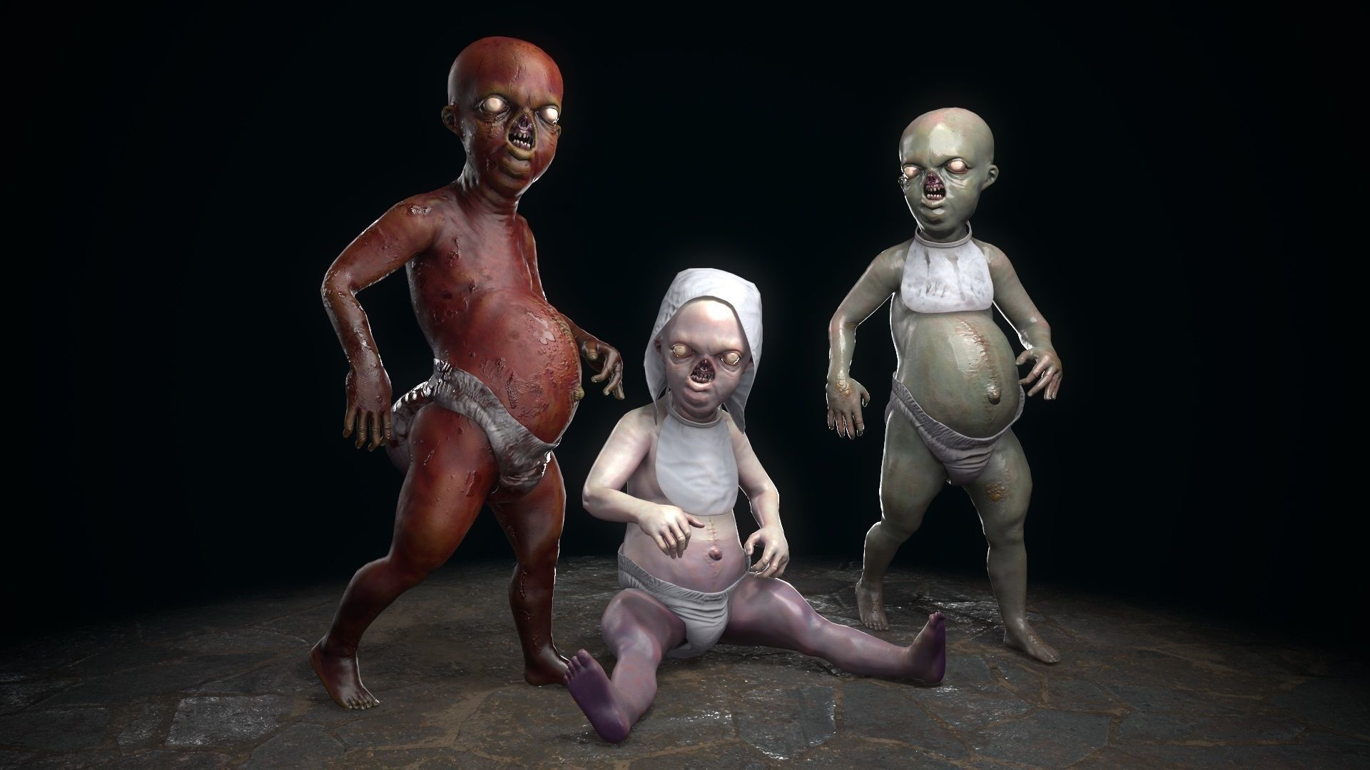 Ugly Kid 2 Low-poly 3D model_2