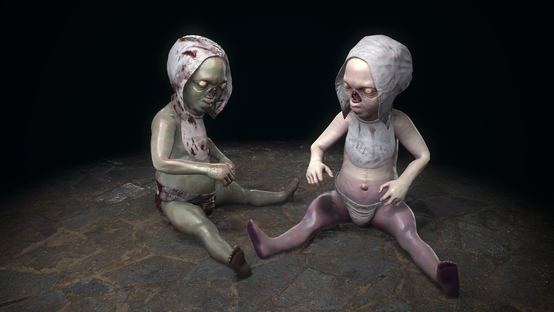 Ugly Kid 2 Low-poly 3D model_9