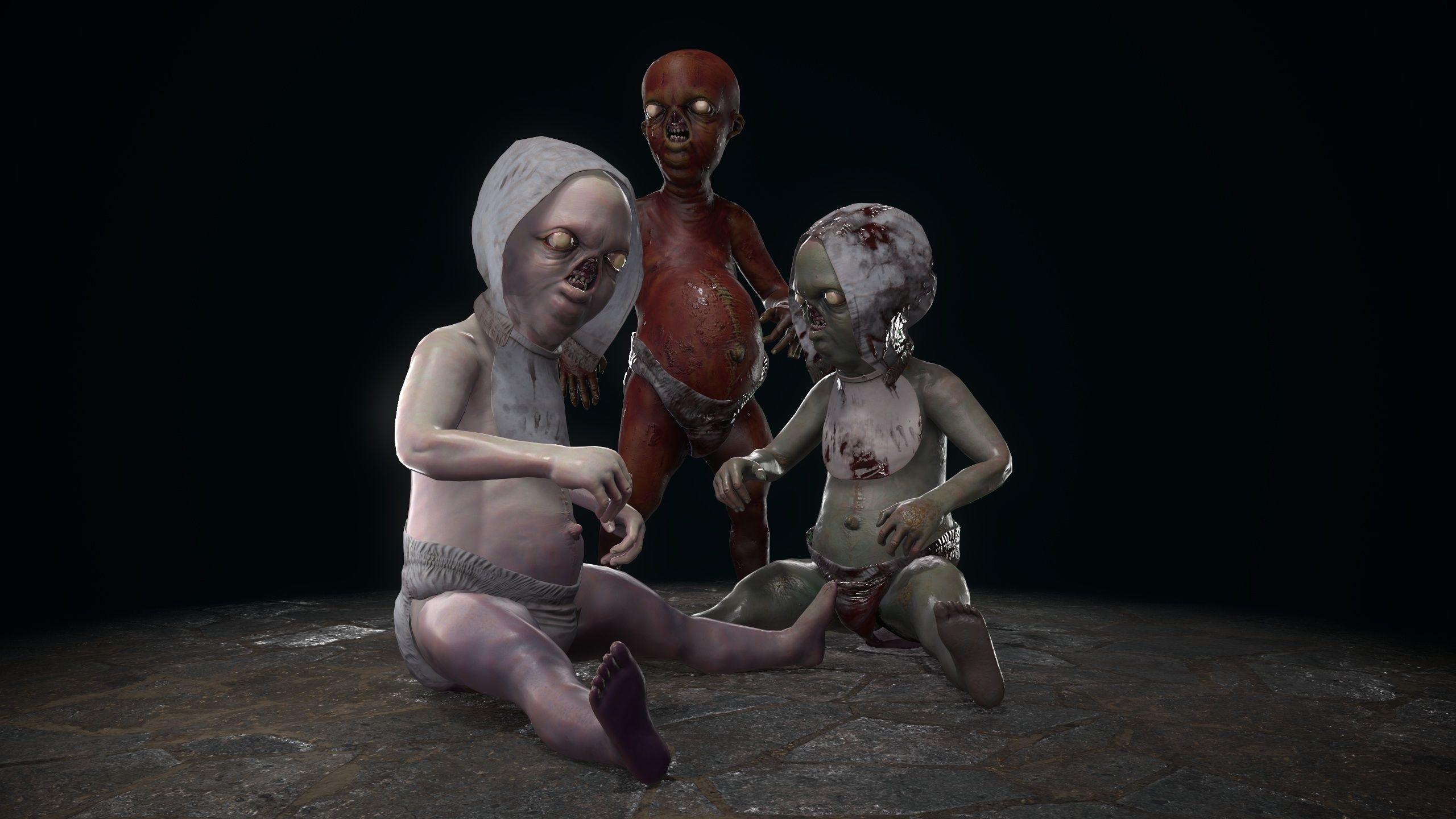 Ugly Kid 2 Low-poly 3D model_6