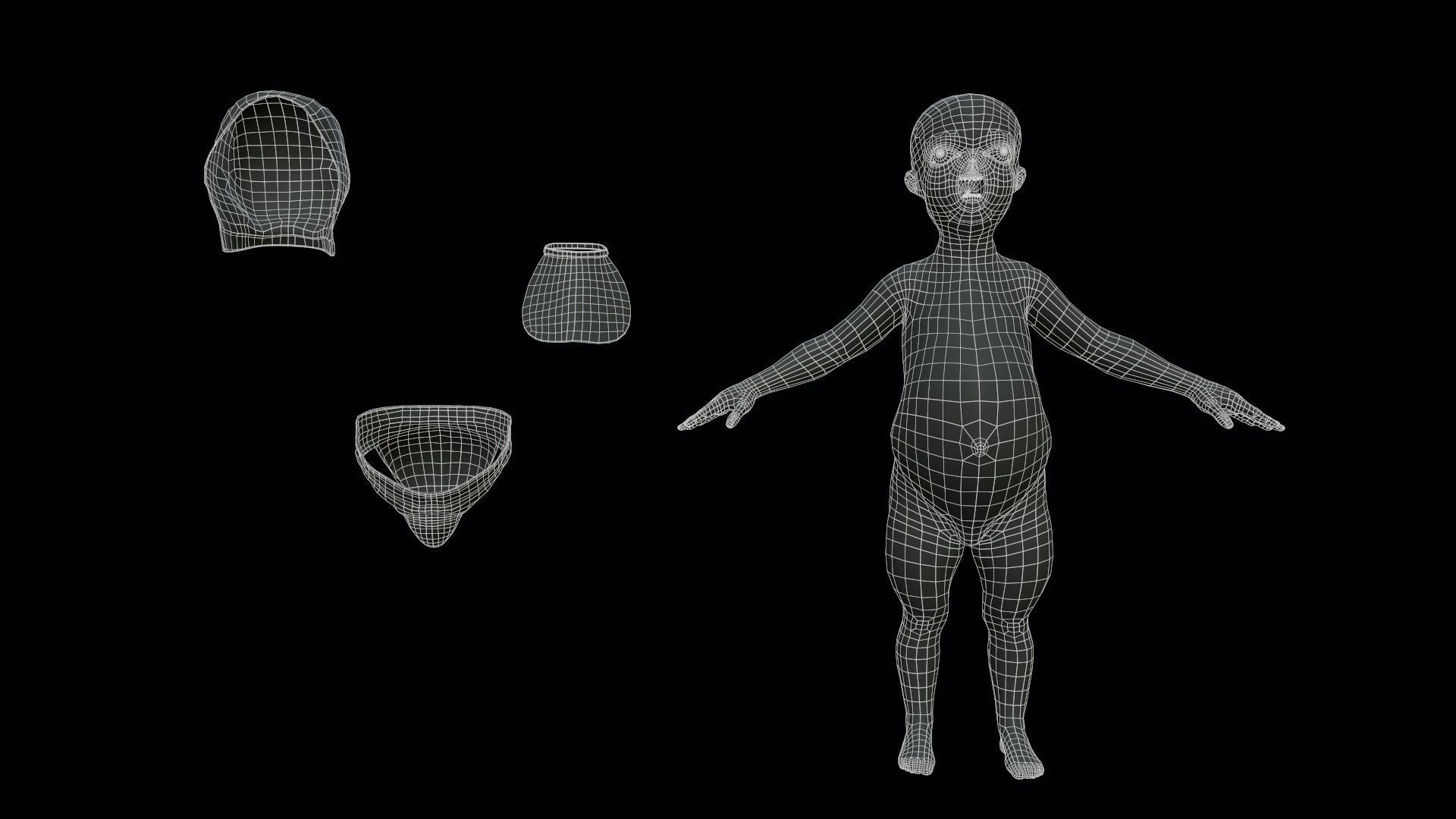 Ugly Kid 2 Low-poly 3D model_14