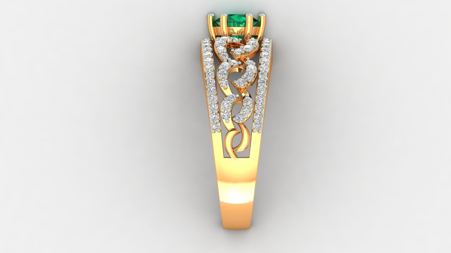 Cocktail Diamond Ring 3dm stl Renders Details 3D print model_4