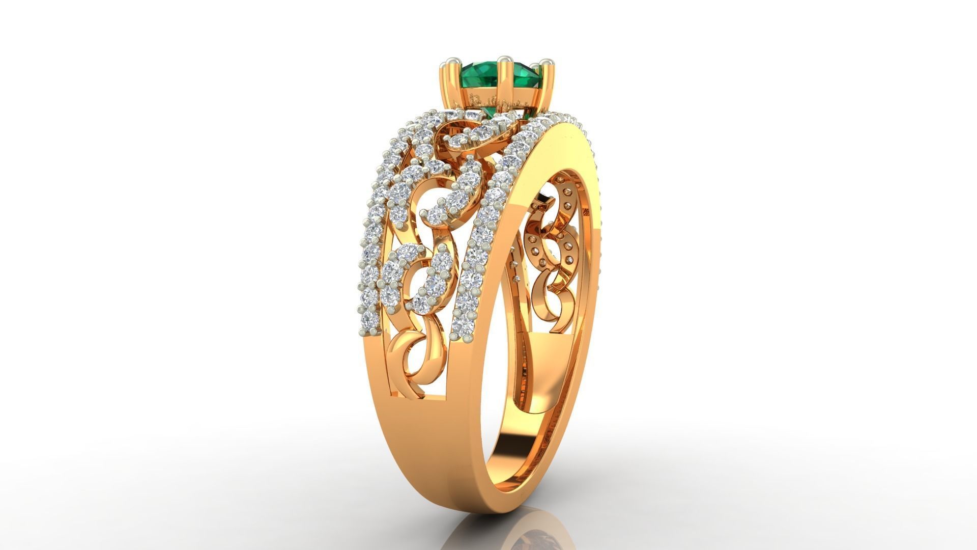 Cocktail Diamond Ring 3dm stl Renders Details 3D print model_2