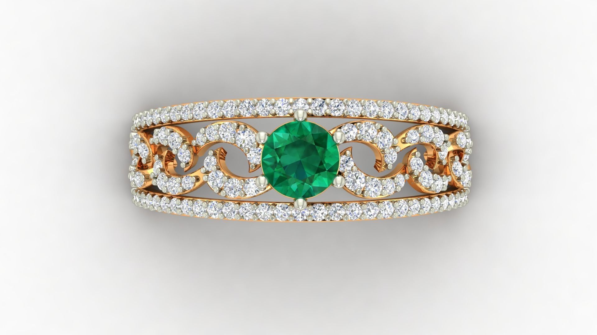 Cocktail Diamond Ring 3dm stl Renders Details 3D print model_5