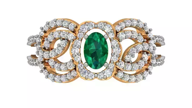 Diamonds High Jewelry Cocktail Ring 3dm stl