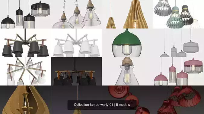 Collection-lamps-warly-01 chandelier with six lamps