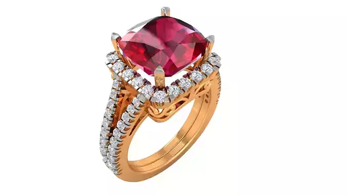 Cocktail Diamond Ring 3dm stl Renders Details