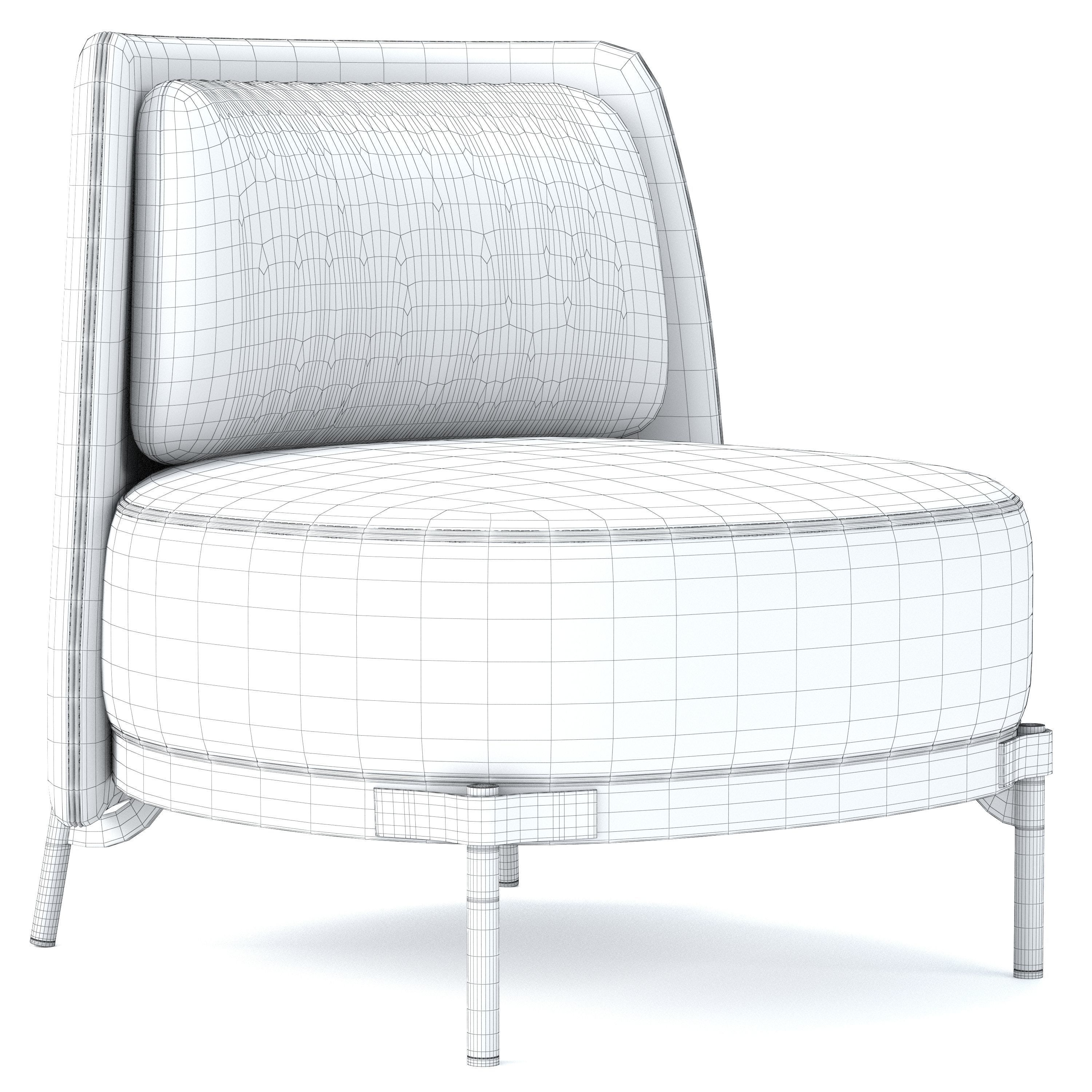 Tape armchair by Minotti 3D model_4