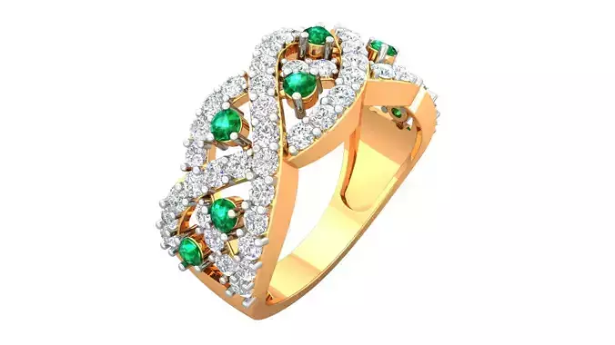 Cocktail Diamond Ring 3dm stl Renders Details