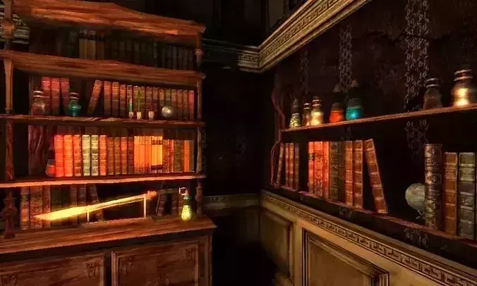Mystic Library Modelpack Low-poly 3D model