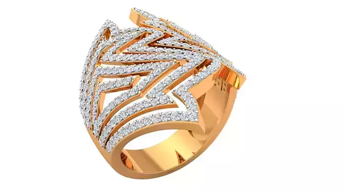 High Jewelry Cocktail Ring 3dm stl renders details 