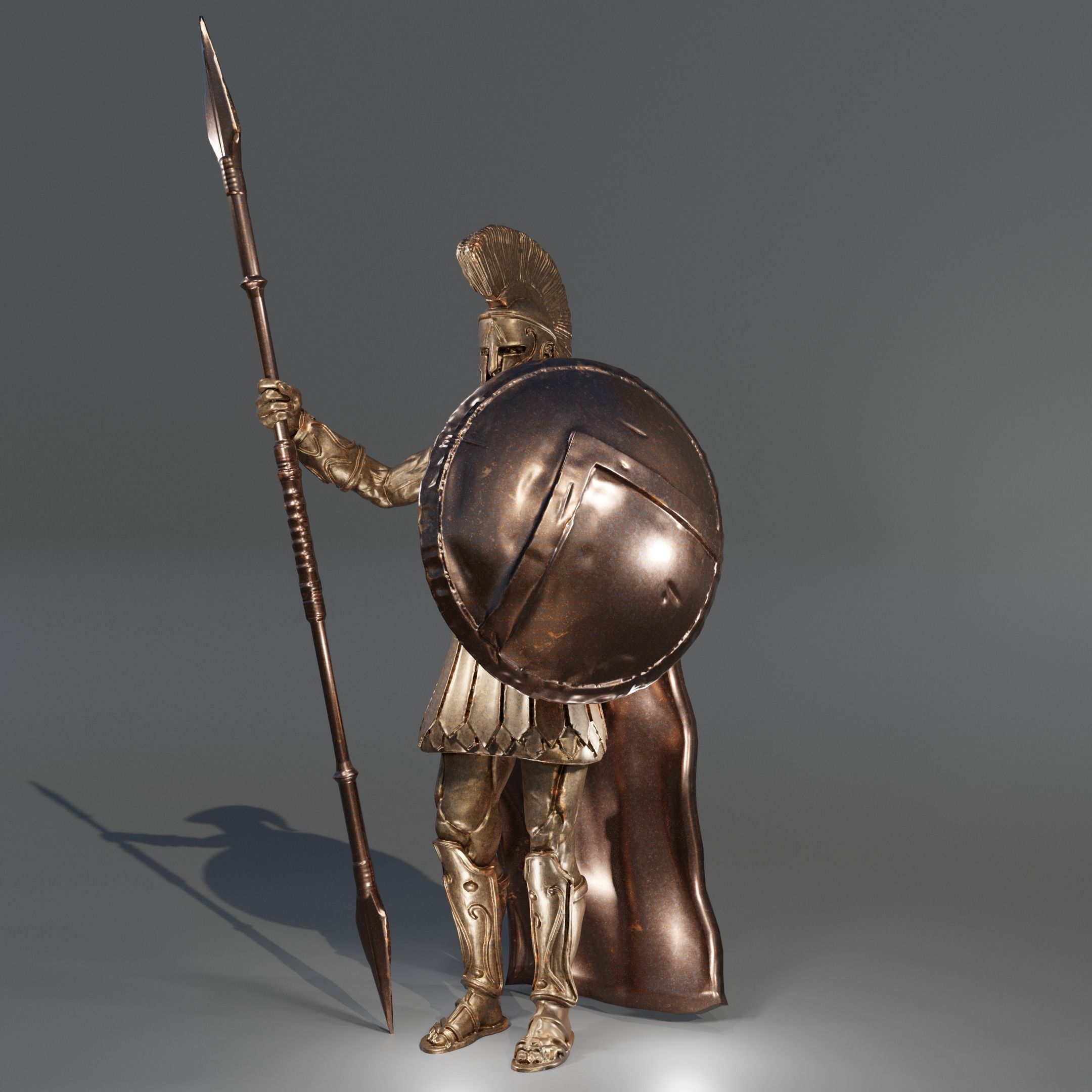 SPARTAN or GREEK WARRIOR ANCIENT Statue  3D model_5