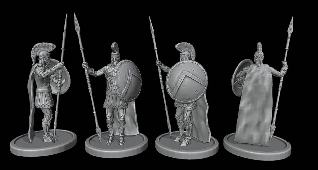 SPARTAN or GREEK WARRIOR ANCIENT Statue  3D model_3
