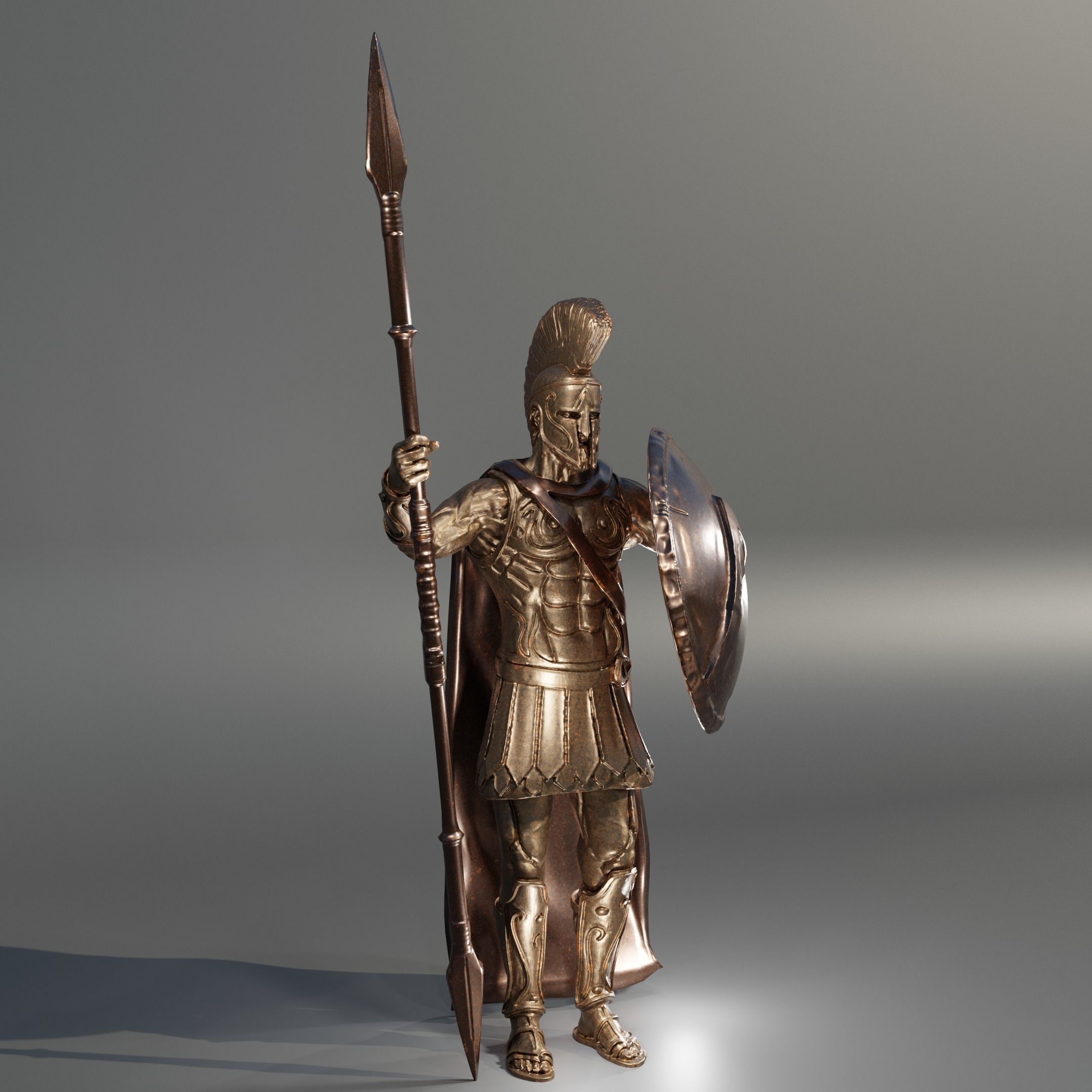SPARTAN or GREEK WARRIOR ANCIENT Statue  3D model_6