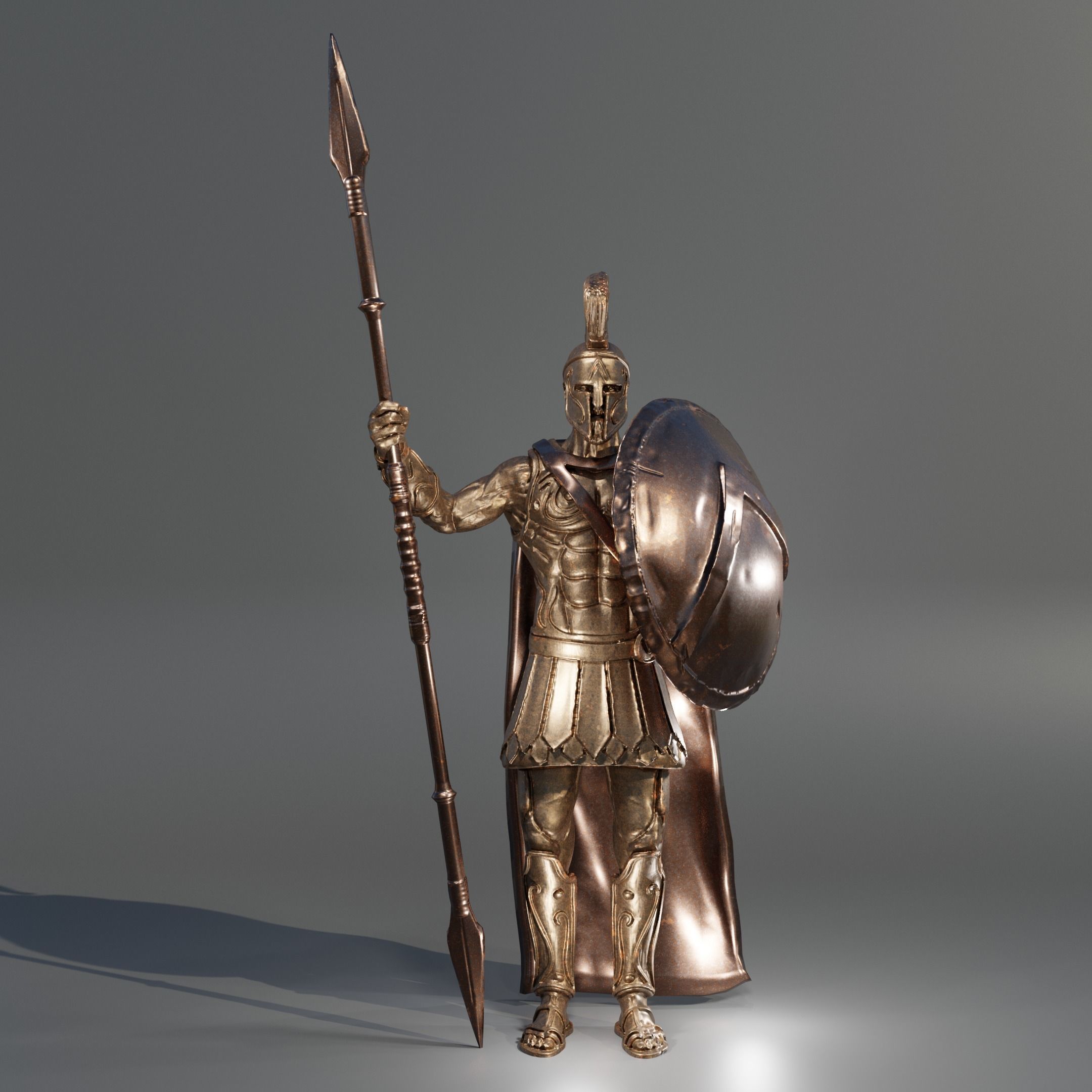 SPARTAN or GREEK WARRIOR ANCIENT Statue  3D model_4