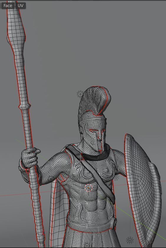 SPARTAN or GREEK WARRIOR ANCIENT Statue  3D model_8