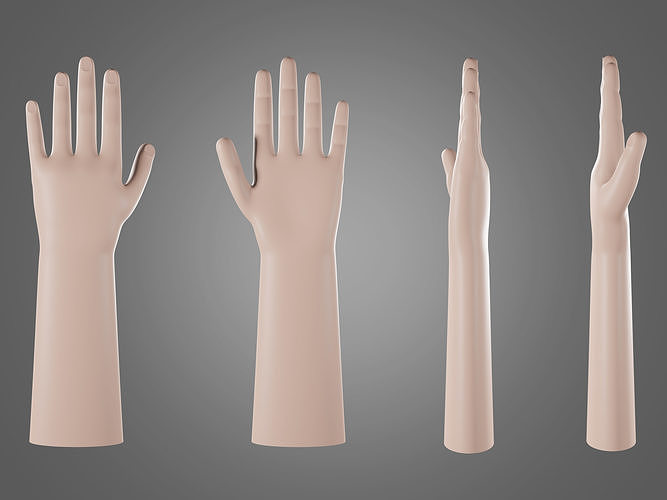 Left hand rigged man minimal style Free 3D model