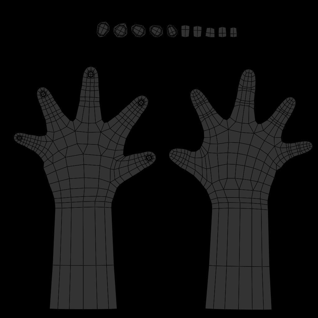 Left hand rigged man minimal style Free 3D model_17