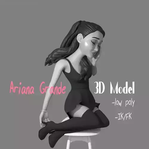 Ariana Grande Low-Poly 3D rig Low-poly 3D model