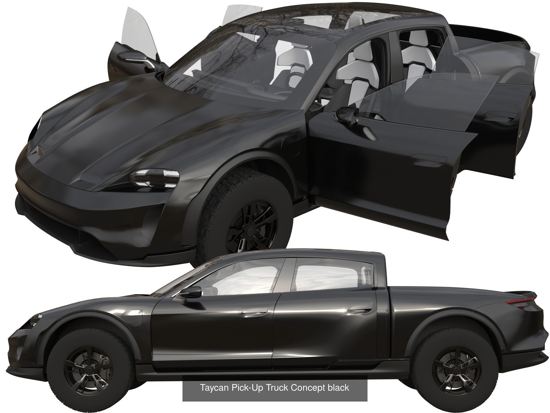 Taycan Pick-Up Truck Concept 3D Model Collection_5