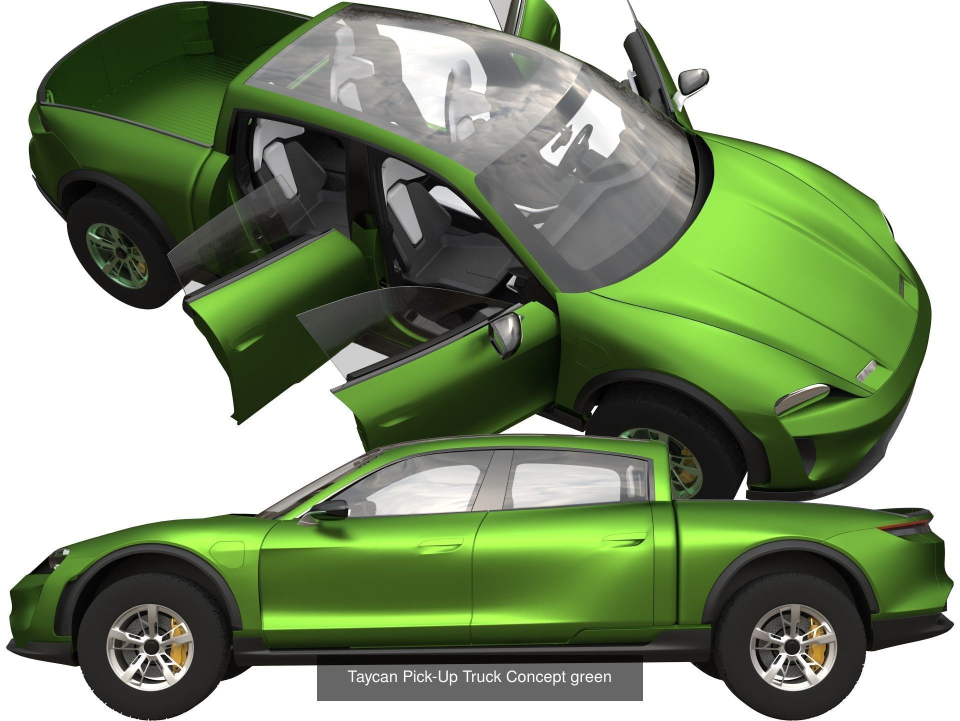 Taycan Pick-Up Truck Concept 3D Model Collection_2