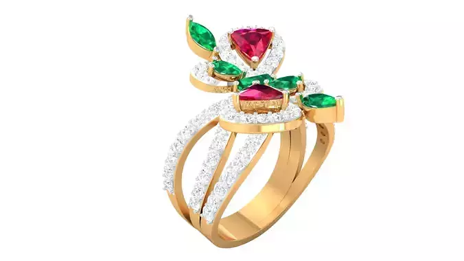 Marquise Diamond Cocktail Ring 3dm 