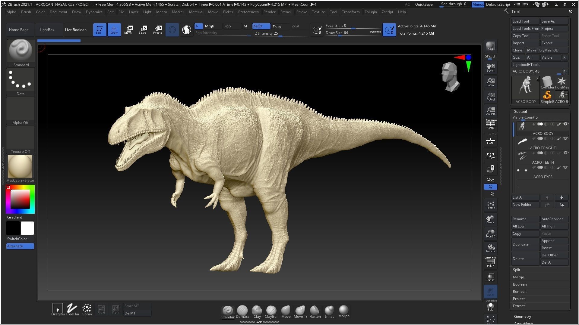 Acrocanthasaurus Sculpt 3D model_2