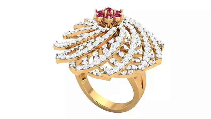 Cocktail Diamond Ring 3dm stl Renders Details 3D print model