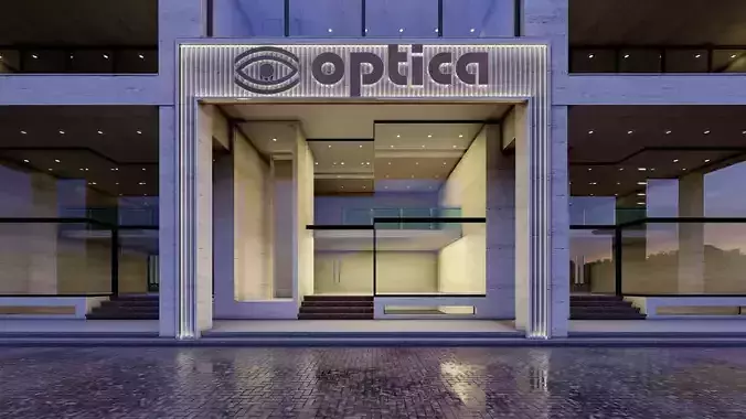 Commercial Building 3D Model 3D model