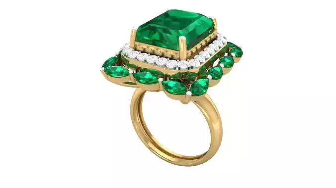 Cocktail Marquise Diamond Ring 3dm stl Renders Details