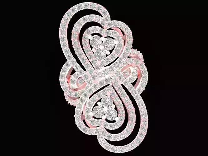 new asian diamond lady heart ring 3237