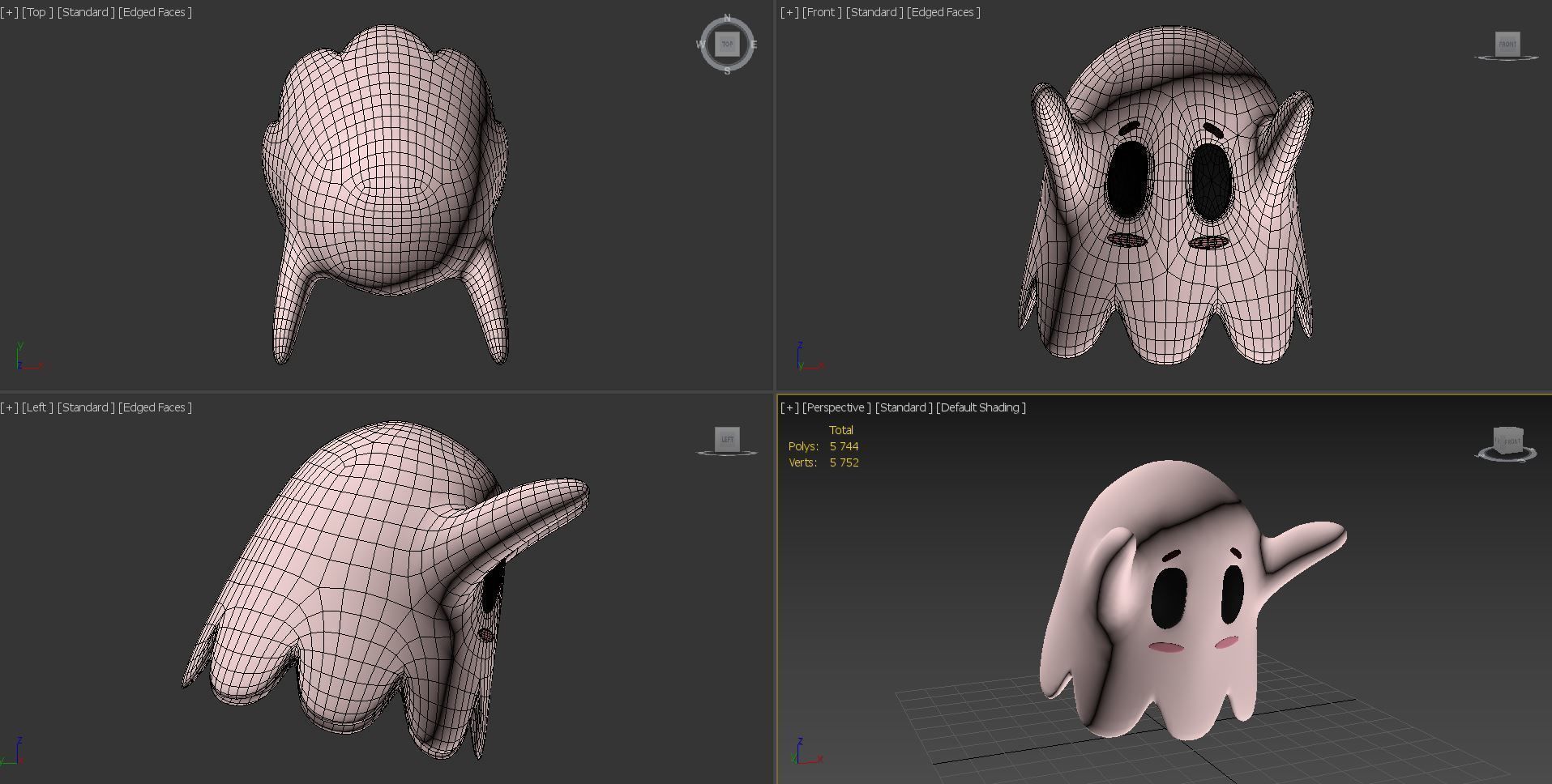 Ghost toy Low-poly 3D model_5