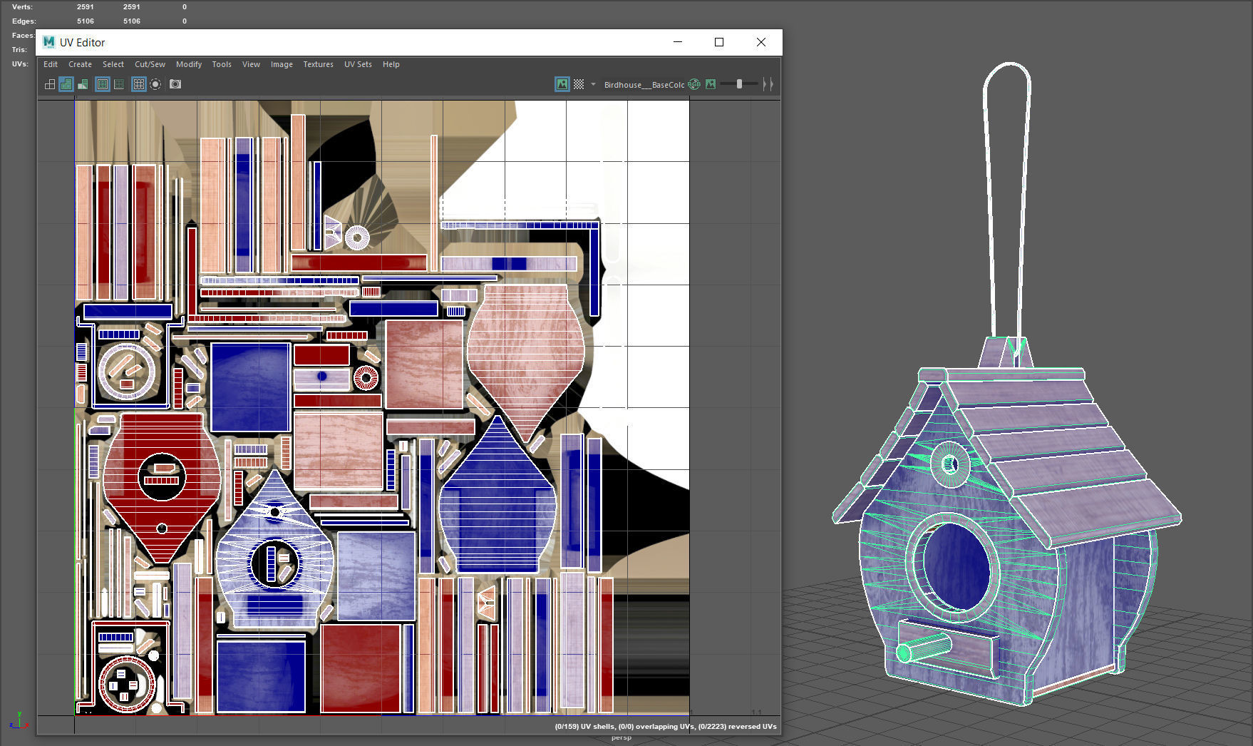 Birdhouse wooden Low-poly 3D model_10