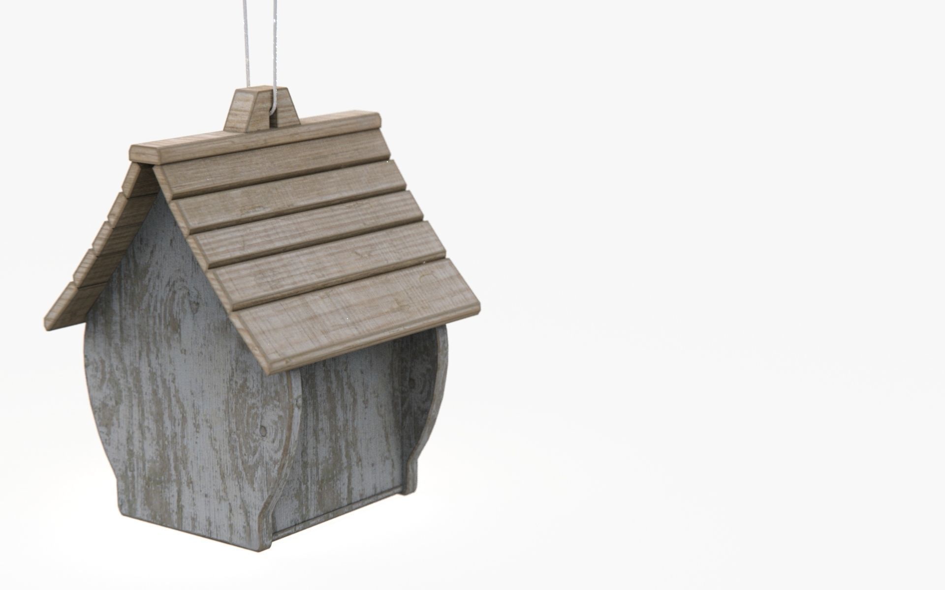 Birdhouse wooden Low-poly 3D model_12