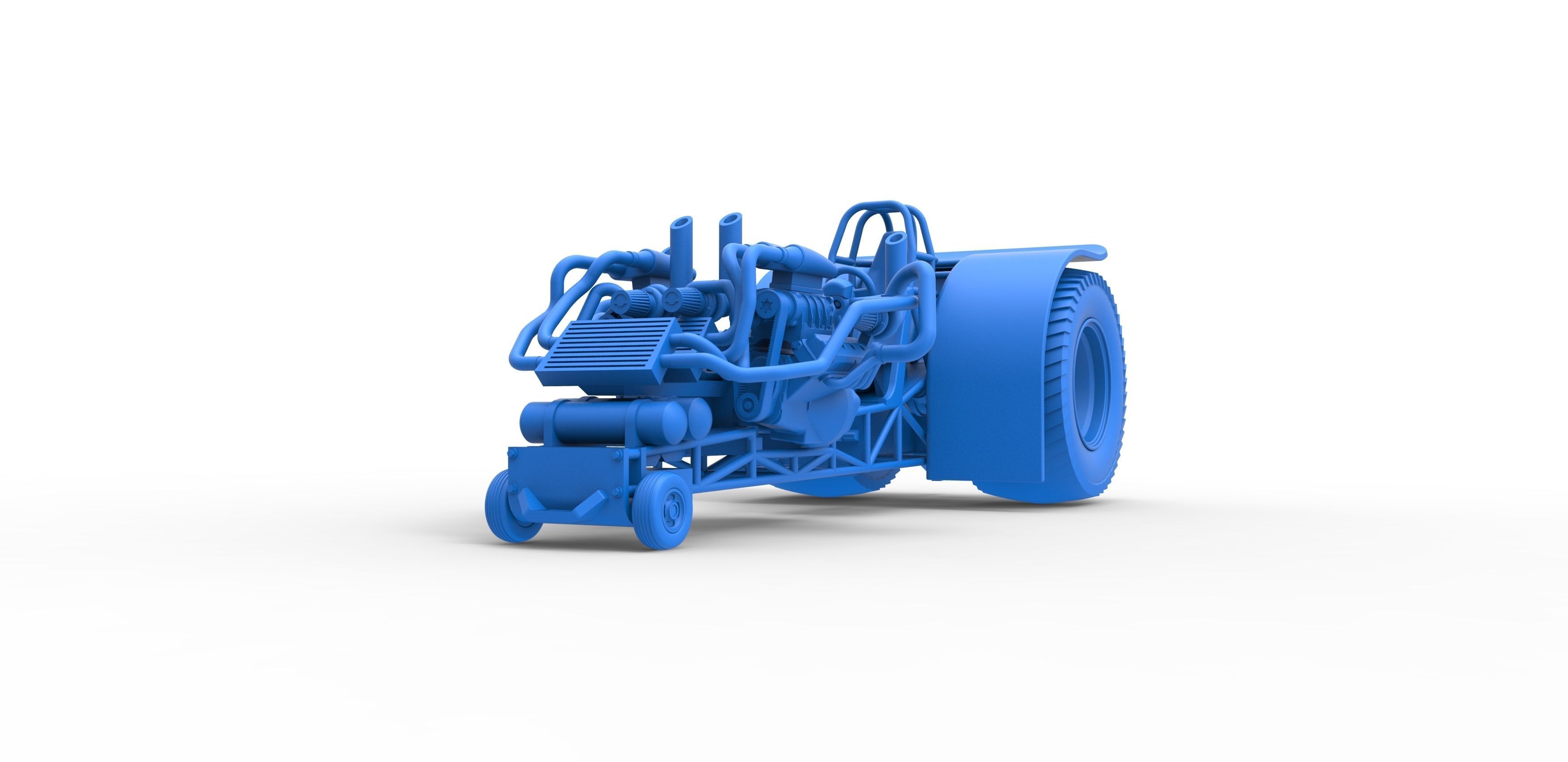 Twin-engined pulling tractor Scale 1 to 25 3D print model_17