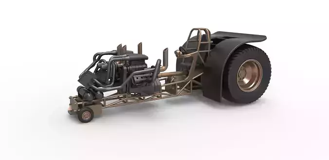 Twin-engined pulling tractor Scale 1 to 25 3D print model