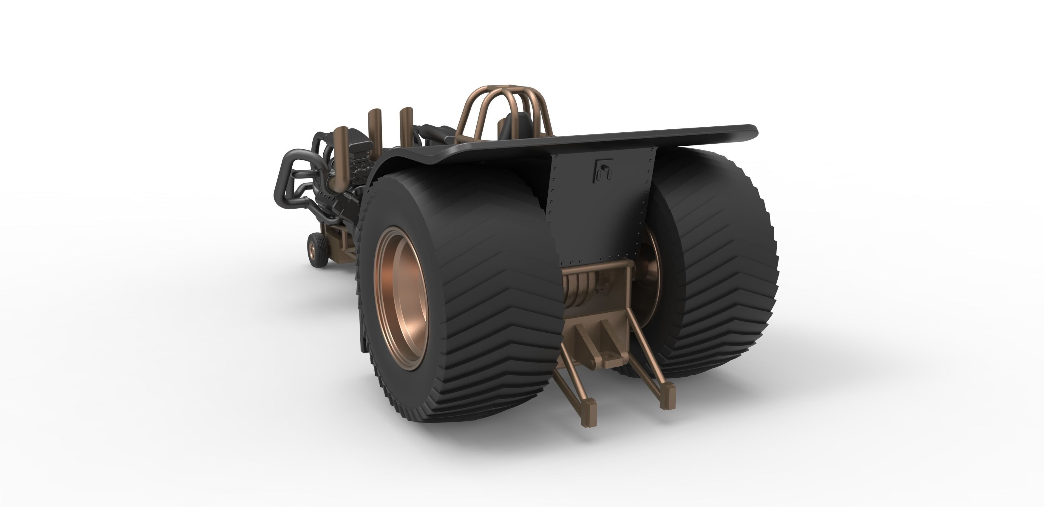 Twin-engined pulling tractor Scale 1 to 25 3D print model_11