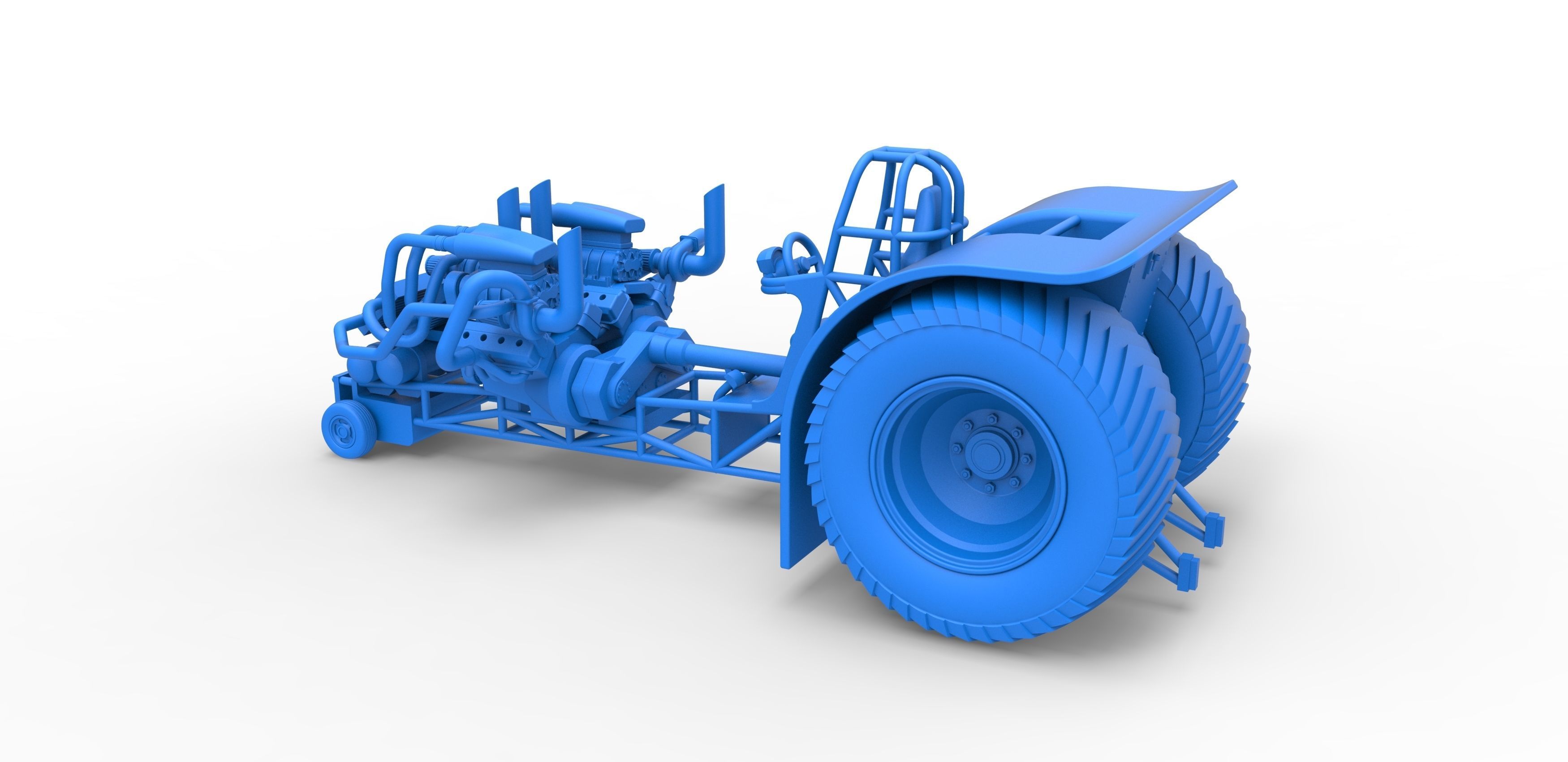 Twin-engined pulling tractor Scale 1 to 25 3D print model_23