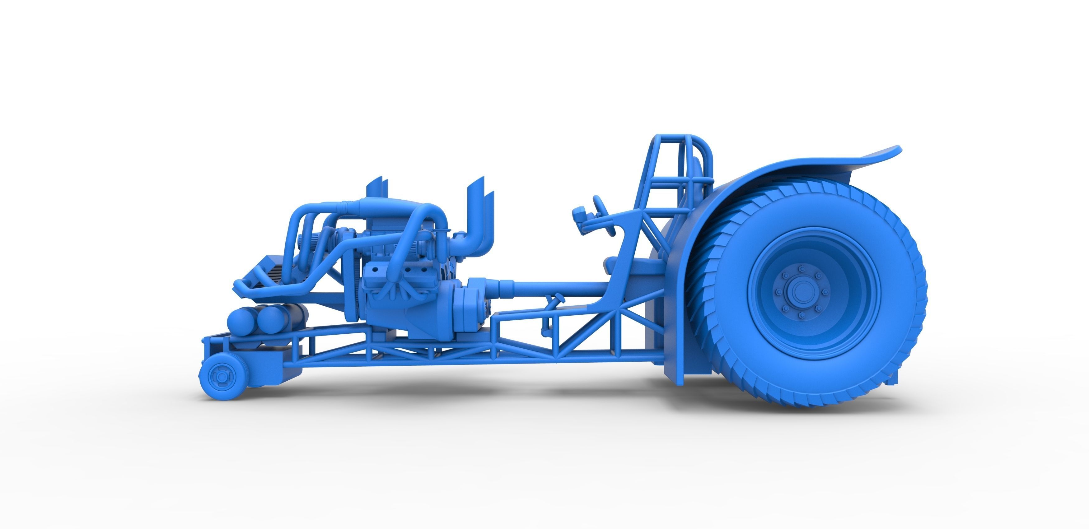 Twin-engined pulling tractor Scale 1 to 25 3D print model_20