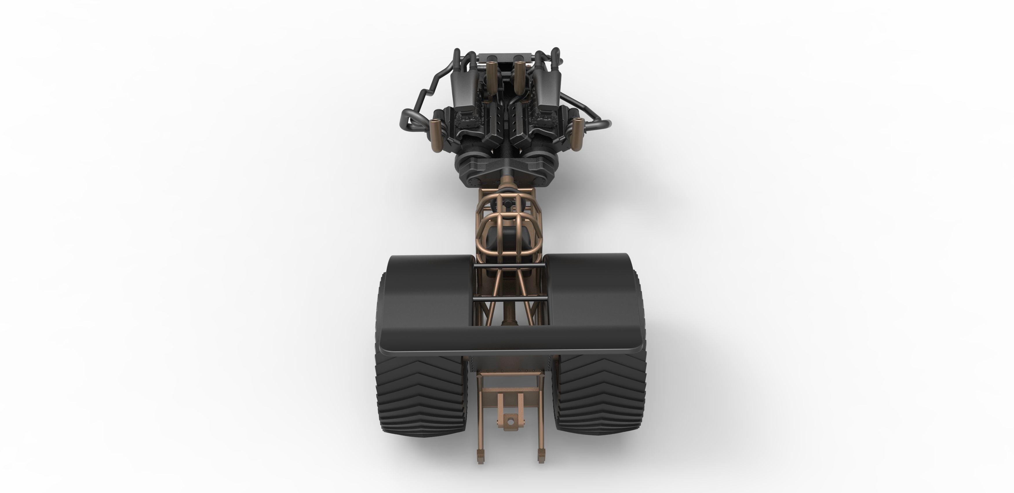 Twin-engined pulling tractor Scale 1 to 25 3D print model_12