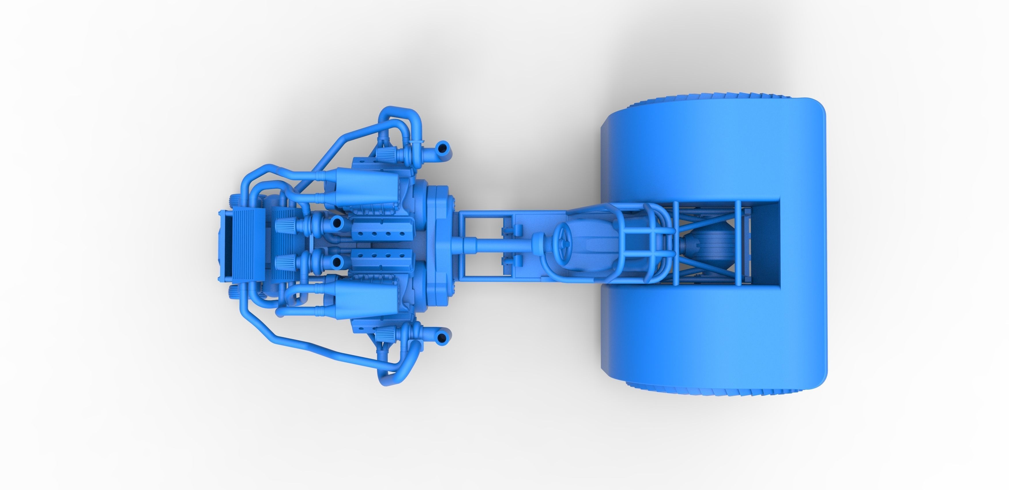 Twin-engined pulling tractor Scale 1 to 25 3D print model_22